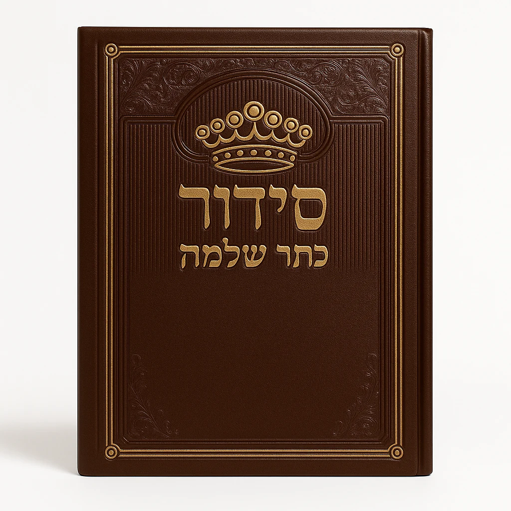 Siddur Keser Shlomo — weekday siddur with Tehillim, large clear print, maroon leather cover